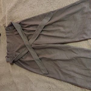 Wide leg high waisted houndstooth trouser from Zara